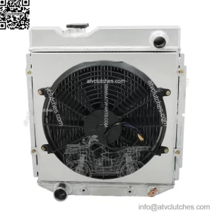 Aluminum Radiator 3 Row+Shroud Fan Relay For Ford 1960-65 Falcon/1965-66 Mustang