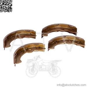 27943G01 70795G01 Golf Cart Brake Shoes, Set of 4, Fits E-Z-Go TXT (97-09.5), Workhorse 96+, Yamaha G14-G22 94-06