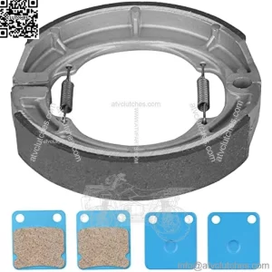 Front and Rear Brake Shoes Pads for 2002-2007 Suzuki Eiger 400 LTA400 2x4 Auto/LTF400 2x4 Manual/LTA400F 4x4 Auto/LTA400F 4x4 Manual, Replace MC0380