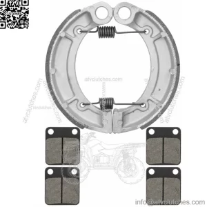 for Yamaha Grizzly 350 YFM350 4WD 2007-2014 Front Pads Rear Brake Shoes