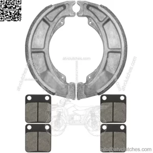 Front Brake Pads And Rear Brake Shoes for Suzuki LT-F250 Ozark 250 2002-2006