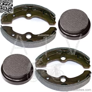 Front Brake Shoes & Rear Brake Pads for Yamaha Big Bear 350 YFM350FW 1989-1995