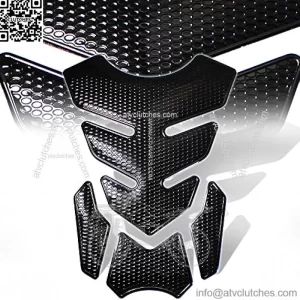 3D 4-Piece Customize Fuel Tank Pad Decal / Sticker Perforated Black w/Black Trim