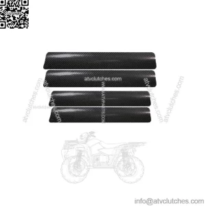 4x Car Door Plate Sill Scuff Cover Anti-Scratch Carbon Fiber Sticker Black Parts (For: Ford F-150)