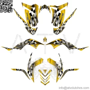 Yamaha 700 graphics 2006-12 full coverage decal kit #2500 yellow