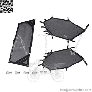 MFC UTV Window Net Roll Cage Mesh Net Guard Front Rear Right and Left Window Shade Shield Cover Door Scratch Prevention Compatible With UTV Polaris RZR 570 800 1000 900 RZR XP Turbo 2015-2019 2 Seater