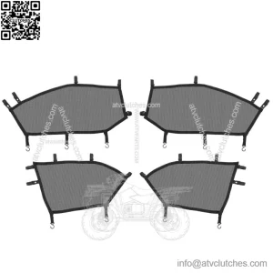 4-Piece Black Window Nets Set for Can-Am Maverick X3 MAX 4-Door (2017-2025)