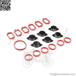 BMW Diesel Engine Eddy Swirl Flap Repair Kit 33MM 6PCS with Leather Ring #Black