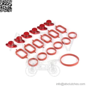 BMW Diesel Engine Vortex Swirl Flap Repair Kit 22MM 6PCS with Leather Ring #Red