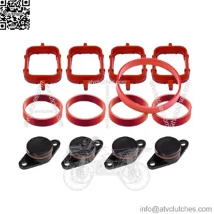 BMW Diesel Engine Vortex Swirl Flap Repair Kit 22MM 4PCS with Leather Ring #Black