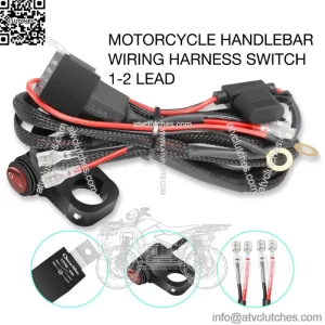Motorcycle Driving Light 2-Lead Wiring Harness ON/OFF Handlebar Switch Kit ATV (For: More than one vehicle)
