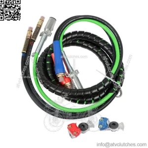 12Ft 3-In1 Air Line Hose Electric Cable Wrap w/Accessories For Semi Trailer 7Way