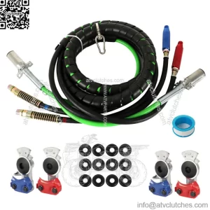 12FT 3-in-1 Wrap Set Air Line Hose Assemblies Universal Fitment For Semi Truck