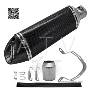 Motorcycle Slip On Muffler,1.5-2" Carbon Fiber Unversal Slip on Silencers & Mufflers For Dirt Bike Street Bike Scooter ATV Racing Pipes