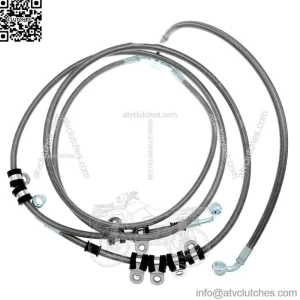 Front Braided Brake Hose Line Assembly For 64" Can-Am Maverick X3 Turbo 2017-23
