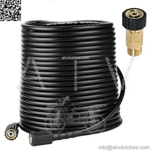 Pressure Washer Hose 100FT with Anti-Kink Swivel Adapter, 1/4" M22 Power Washer Hose Replacement for Ryobi, Troy Bilt, Greenworks, Generac, Honda High Pressure Cleaner, 3200 PSI