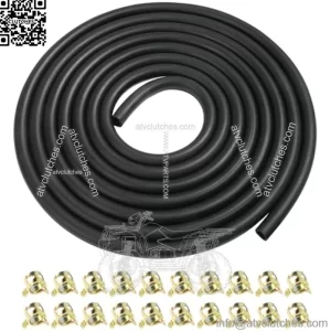 9.85FT Fuel Line,1/4" ID Fuel Line Hose with 20Pcs 2/5" ID Hose Clamps,Car Accessories Gas Line Small Engine Fuel Line,Stretchy Fuel Line for Motorcycle Mowers Tractors and All Small Engines