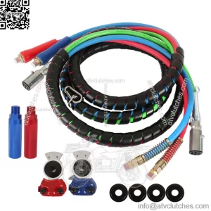 15' 3-in-1 Wrap Set Air Line Hose Assemblies For Semi Truck Tractor Trailer