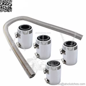 Universal 48" Stainless Steel Radiator Flexible Coolant Water Hose with Caps Kit