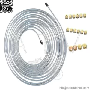 1/4 OD 25ft Coil Roll & 16 Tube Nut Fittings Brake Line Tubing Kit