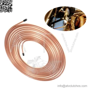 Brake Line Tubing Kit Iron Plating Copper Line Fittings 25 ft 1/4"