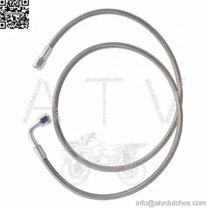 Steel Braided 48" & 24'' Length Hose Turbo Oil Feed Line 4AN 90 Degree Straight