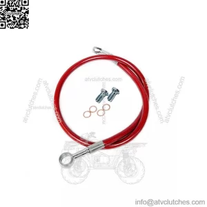 Streamline Steel Braided Rear Brake Line Stock Length Red TRX 400X TRX400EX