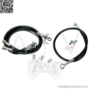 Steel Braided Brake Lines Black +2" Front +0" Rear TRX 450R TRX 450ER