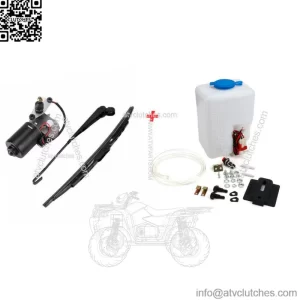 UTV Electric Windshield Wiper Motor Washer Reservoir Kit for Polaris Ranger 570