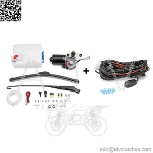 12V Electric Windshield Wiper Motor Kit + Wiring For Honda Pioneer 500/700/1000 (For: More than one vehicle)