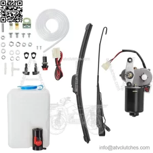 12V Electric Windshield Wiper Motor Kit for Can-Am Maverick X3 ?C Includes Washer Bottle