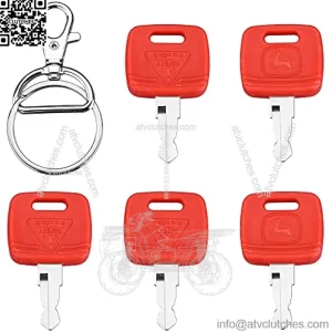 RE183935 Ignition Key Compatible with John Deere Tractor - RE71557 Tractor Ignition Keys Fit for John Deere 3033R 3320 5525 5045 3120 9400 Farm Tractor, Keys 5 Pcs with 1 Keychain, Replace RE43492