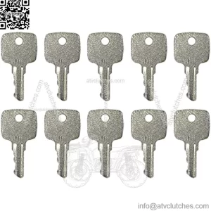 Ignition Keys Replacement for John Deere Tractor Combine Loader AT195302, AT145929, AR51481 (10)