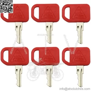 AT195302 6PCS Ignition Keys Replacement for John Deere Heavy Equipment Loader Backhoe Loader Tractors 1200 210C 310A 310C 410B 550B 700H 1050J 210LJ 250D 460E 410C 710D