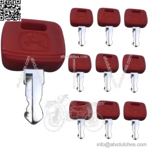 RE183935 Ignition Key Compatible with John Deere Tractor - RE71557 Tractor Ignition Keys Fit for John Deere 3033R 3320 5525 5045 3120 9400 Farm Tractor, Keys 10 Pcs Replace (RE183935)