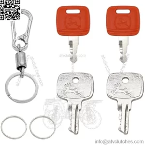 4PCS RE183935 AR51481 Ignition Keys Heavy Equipment Keys Set Fit for John Deere Equipment Replaces AT195302 RE71557