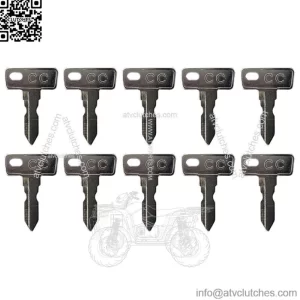 (10) Club Car DS 1982+ Gas/Electric Golf Cart Key Replacement Ignition Keys