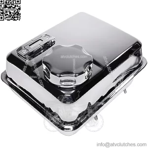 4L Chrome Stainless Gas Fuel Tank W/ Fuel Gauge & Petcock for Predator 212 Hemi Engine, Coleman CT200U BT200X 196cc Mini bike, Baja Massimo warrior MB200, Honda GX160 GX200 Motor