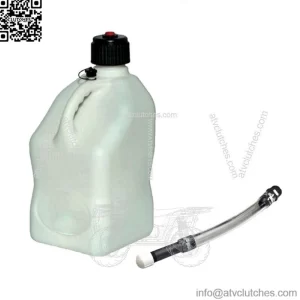 White 5.5 Gallon Square Utility Jug + Deluxe Fill Hose