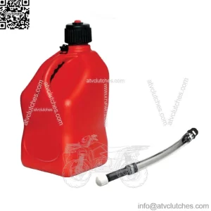 Red 5.5 Gallon Square Utility Jug Gas Can + Deluxe Fill Hose