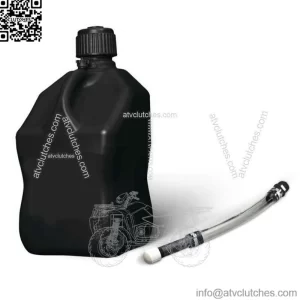 Black 5.5 Gallon Square Utility Jug + Deluxe Fill Hose