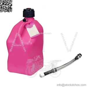 Pink 5.5 Gallon Square Utility Jug + Deluxe Fill Hose