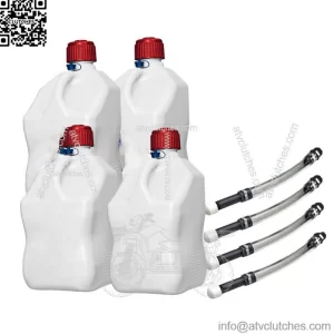 4 Pack Patriotic 5.5 Gallon Square Utility Jug +4 Deluxe Fill Hos