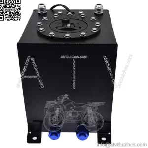 BLACK 2.5 GALLON DRIFTING FUEL CELL GAS TANK+LEVEL SENDER COATED ALUMINUM RACING
