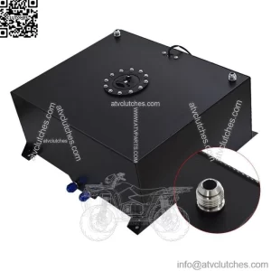 20 Gallon 80L Fuel Cell Tank with Cap and Level Sender Aluminum Black Universal