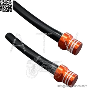 2 PCS Breather Hose Gas Fuel Tank Cap, CNC One Way Tank Valve Vent Tube with Aluminum Breather Valve, Universal for ATV Quad CRF YZF RMZ KLX DRZ Pit Dirt Bike Motorcycle (Orange)