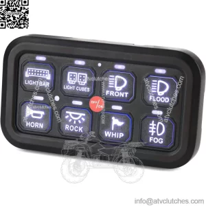 Universal 8 Gang Switch Panel LED Light Bar Electronic Relay System for UTV ATV