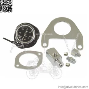 Chrome Black Face Oil Pressure Gauge Kit Harley Twin Cam Touring Dyna Softail (For: Harley-Davidson)