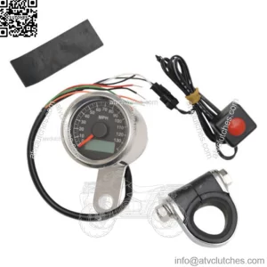 Hard Drive 48mm Mini Electronic Speedometer Speedo Black Face LED Harley Chopper (For: Harley-Davidson)
