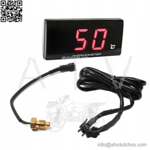 Red digital thermometer with sensor